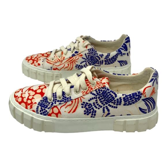 Farm Rio Graphic Lace Up Low Top Platform Sneakers Size 7.5 NWT $220 MSRP - Picture 9 of 10